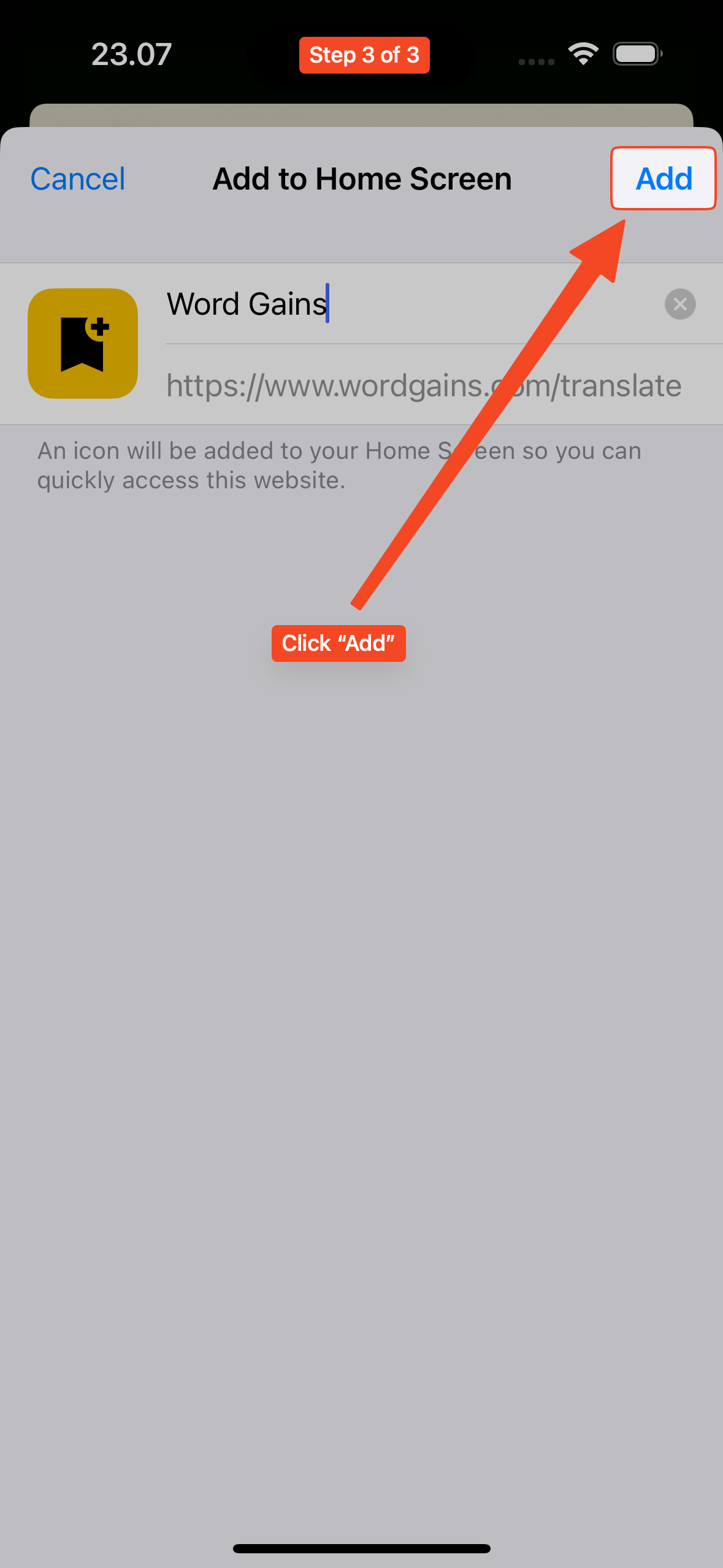 iOS install step 3